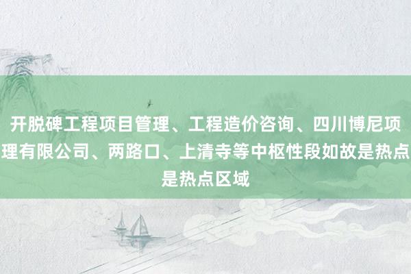 开脱碑工程项目管理、工程造价咨询、四川博尼项目管理有限公司、两路口、上清寺等中枢性段如故是热点区域